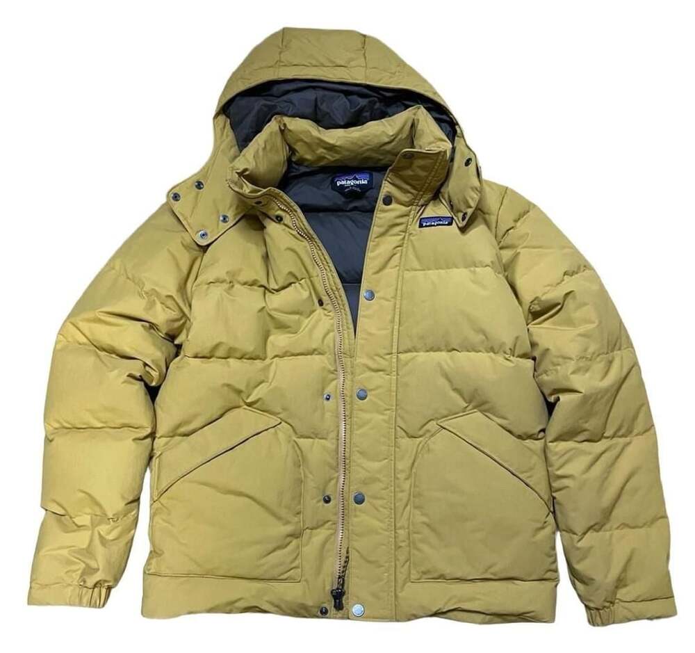 Patagonia Downdrift Jacket Size S Yellow Puffer Down Coat